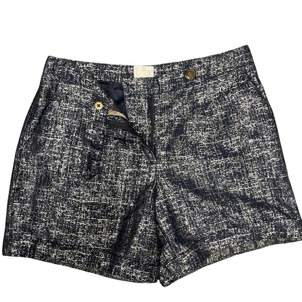 Women's Black and White Tweed Shorts